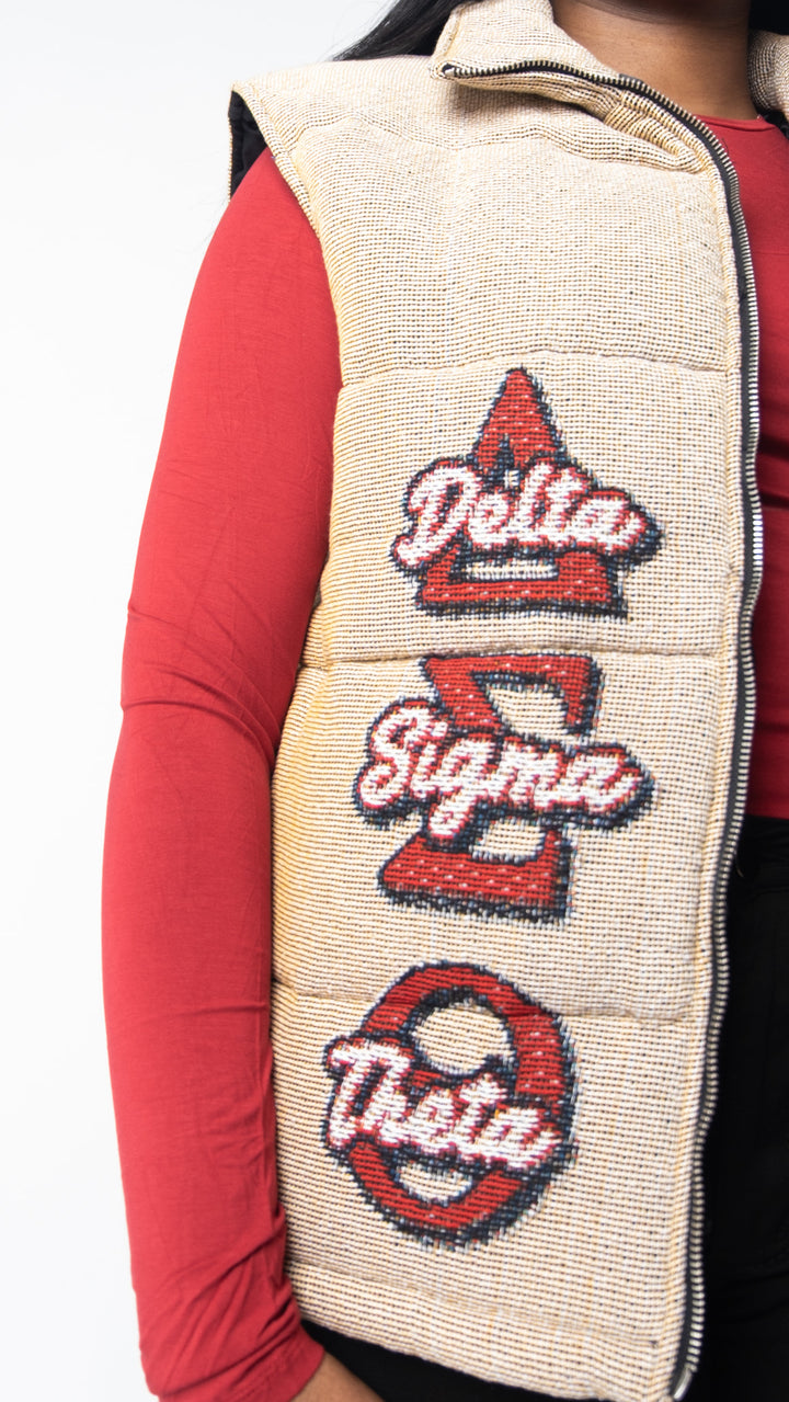 Delta Sigma Theta Tapestry Bubble Vest FINAL SALE
