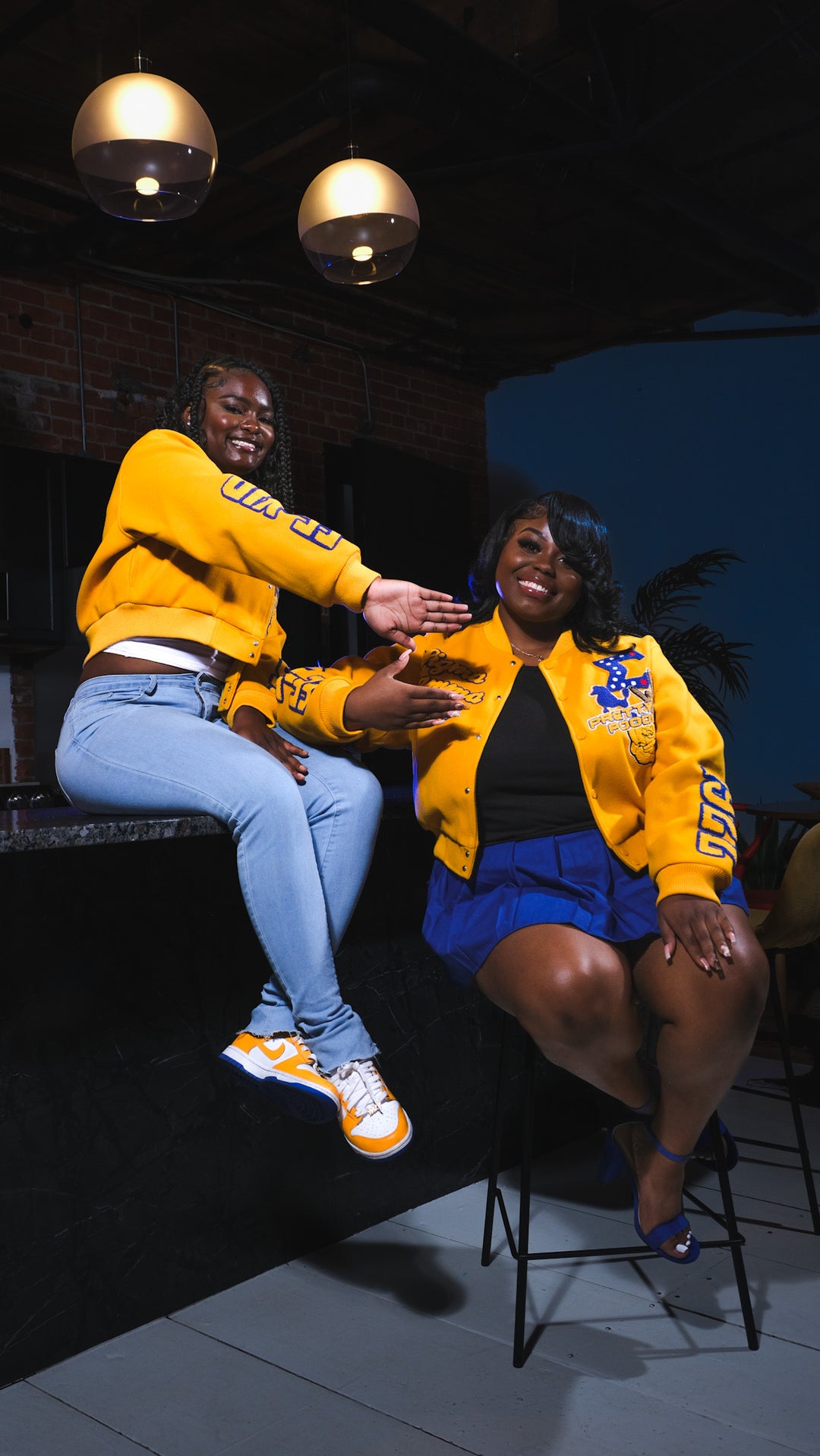 Yellow Gold Graffiti Sigma Gamma Rho Wool Crop Jacket