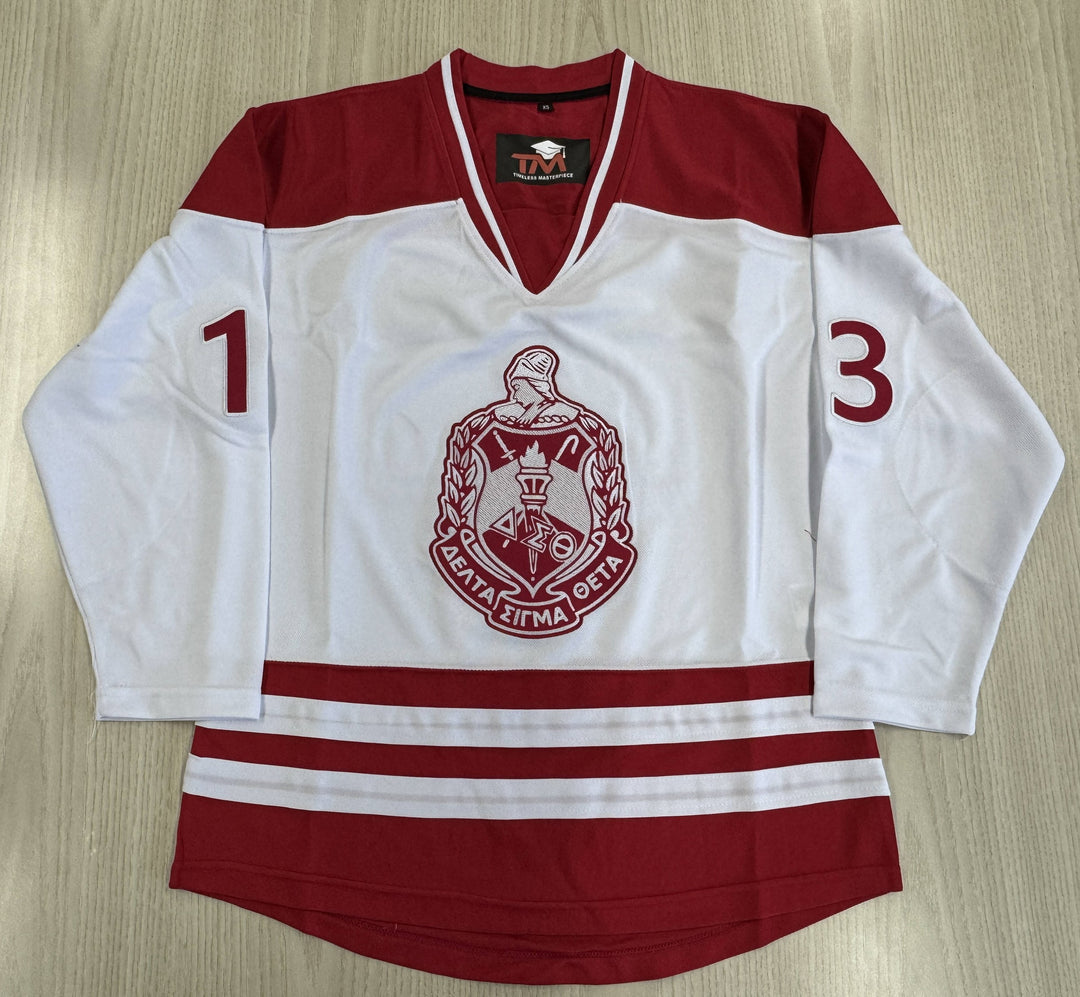 READY TO SHIP-Delta Sigma Theta Embroidery Hockey Jersey