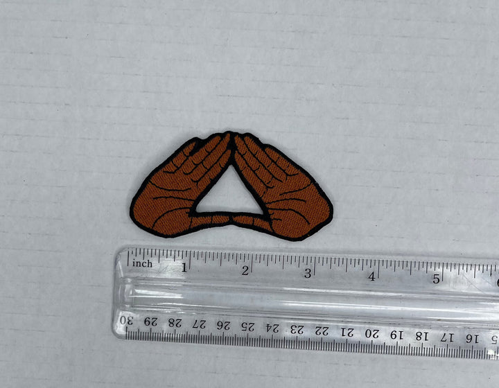 Mid Hand Sign Iron On Patch