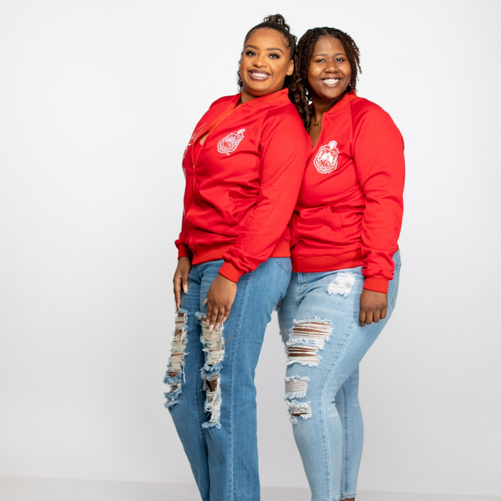 Delta Sigma Theta Track Suit Jacket with Greek Letters and Crest