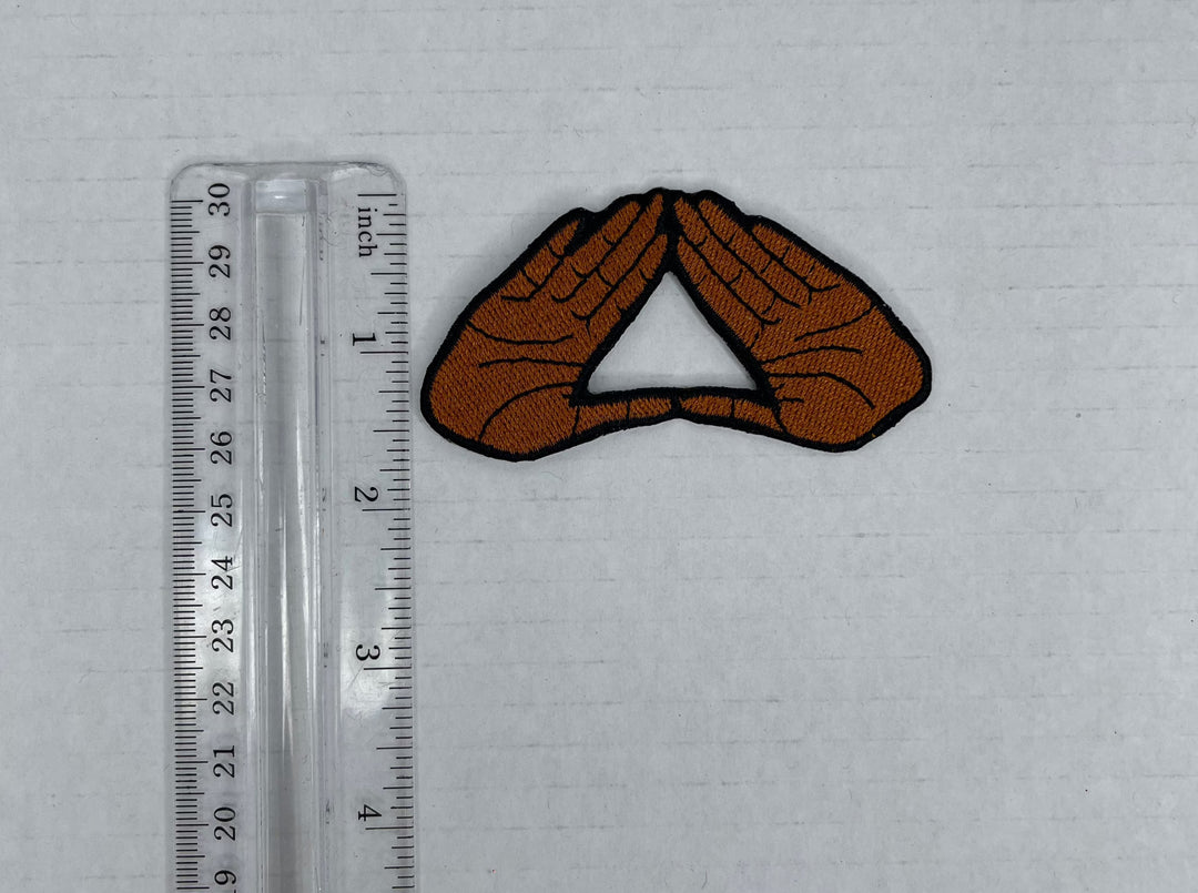 Mid Hand Sign Iron On Patch
