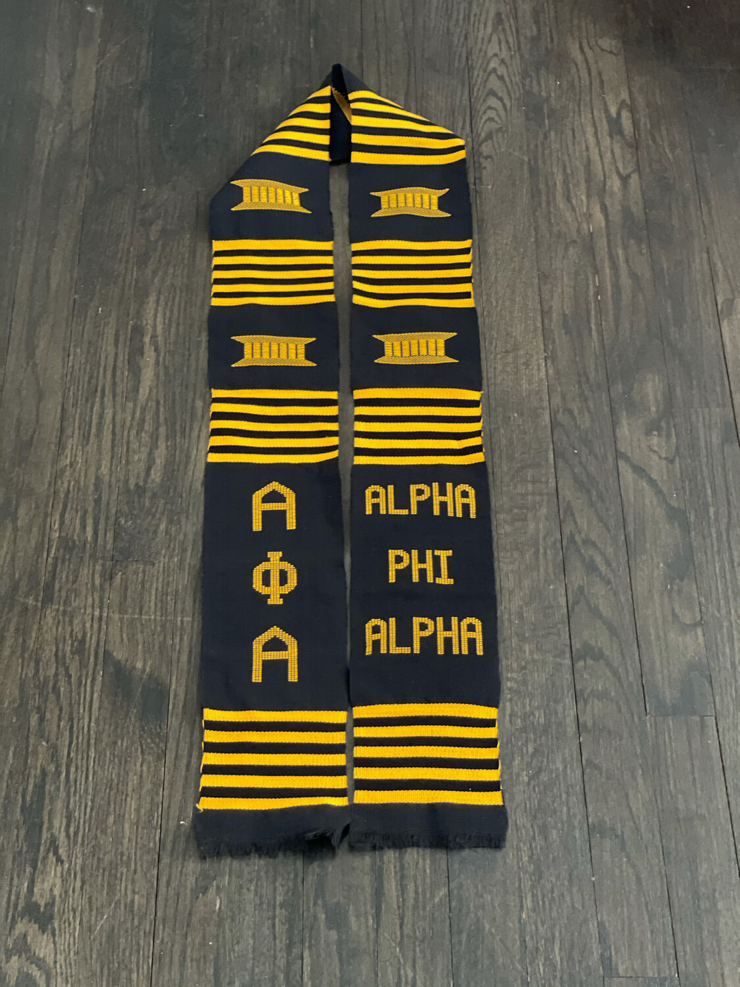 Alpha Phi Alpha Kente Cloth Graduation Stole w/ Garment Care Bag