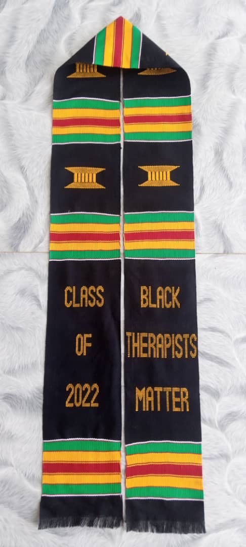 Black Therapists Matter (Psychology Major) Kente Cloth Stole